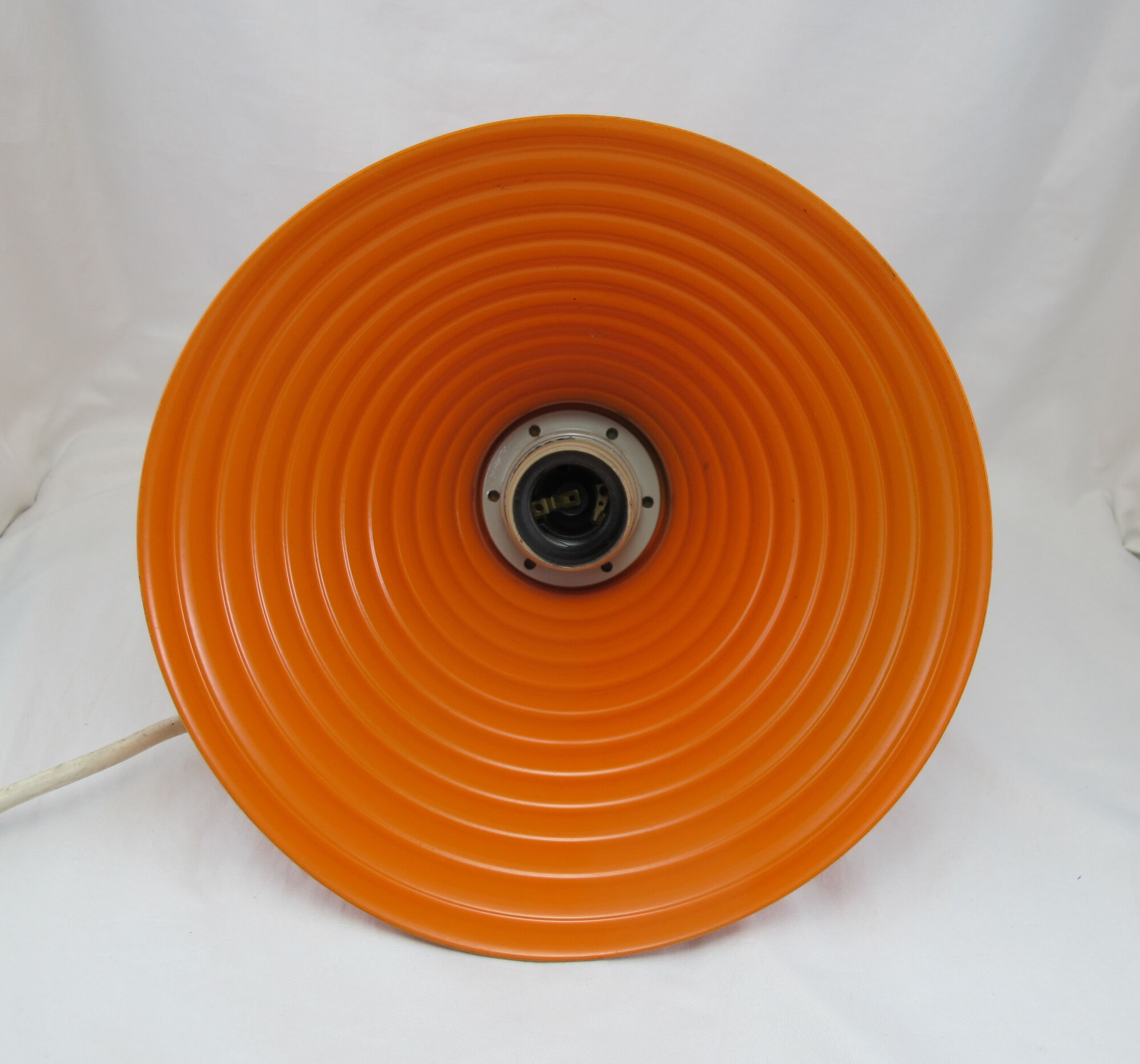 Lamp lampshade industrial day suspension metal enamelled sheet orange