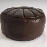 Vintage leather pouf