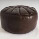 Pouf en cuir vintage
