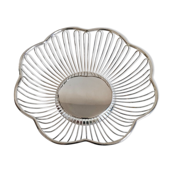 Corbeille en métal argenté
