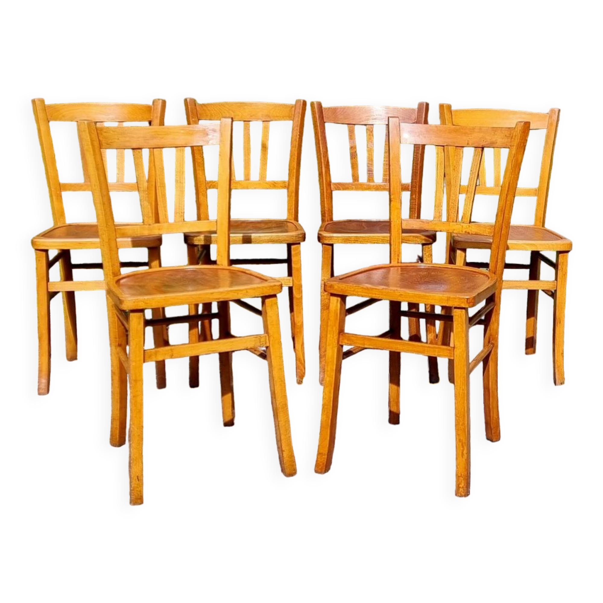 6 country bistro chairs 40s