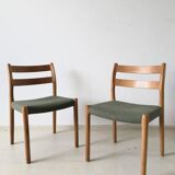 Pair of chairs by JL Moller for Hojbjerg Denmark 1960s teak