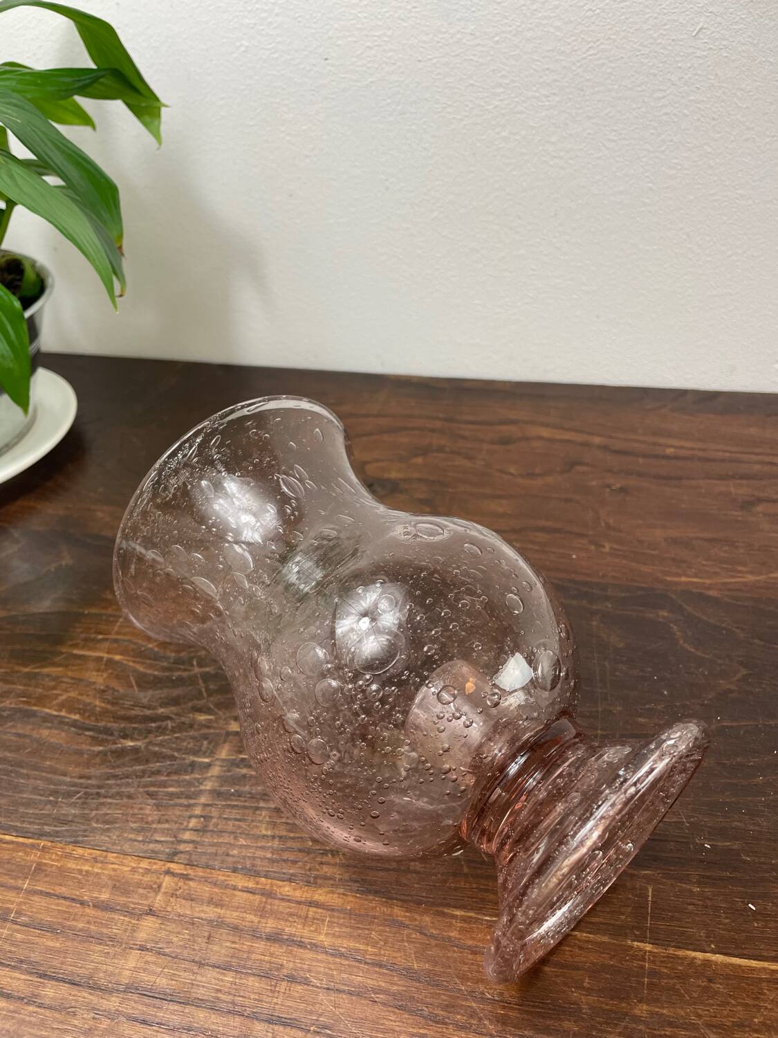 Biot bubbled glass candle holder