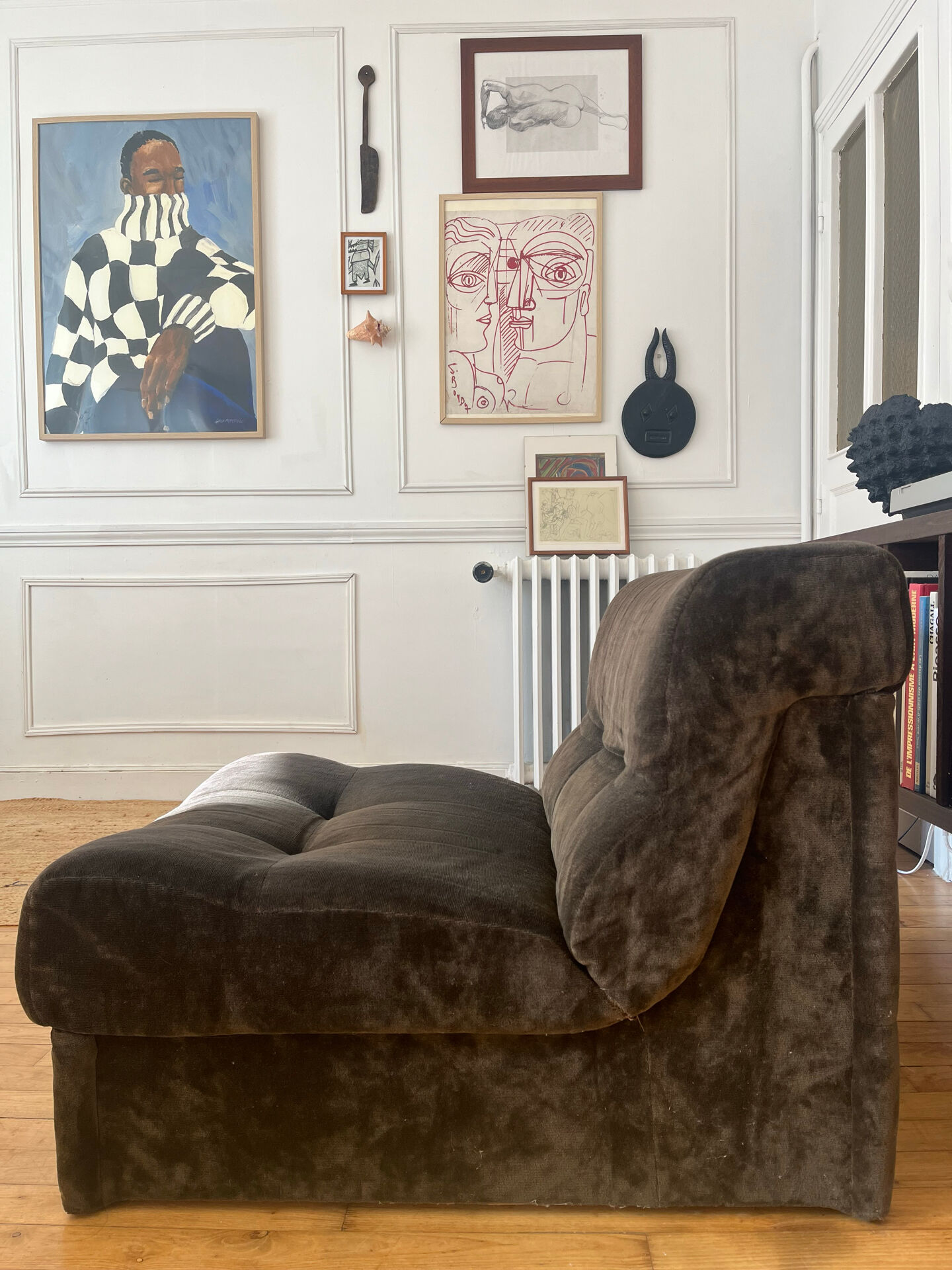 Vintage velvet armchair