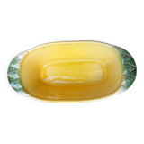 Plat ovale et creux en faïence barbotine
