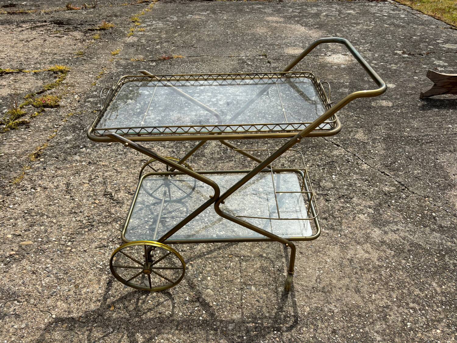 Vintage gold metal server