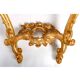 Console en bois sculpté et doré, dessus de marbre, XVIIIème siècle.