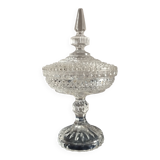 Diamond tip candy dish/sweetheart on crystal base, 1970