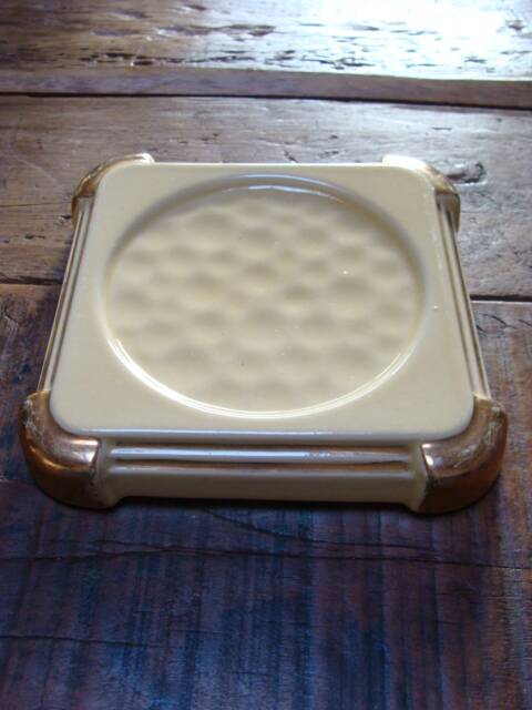 Art Deco ceramic coaster/bottle holder