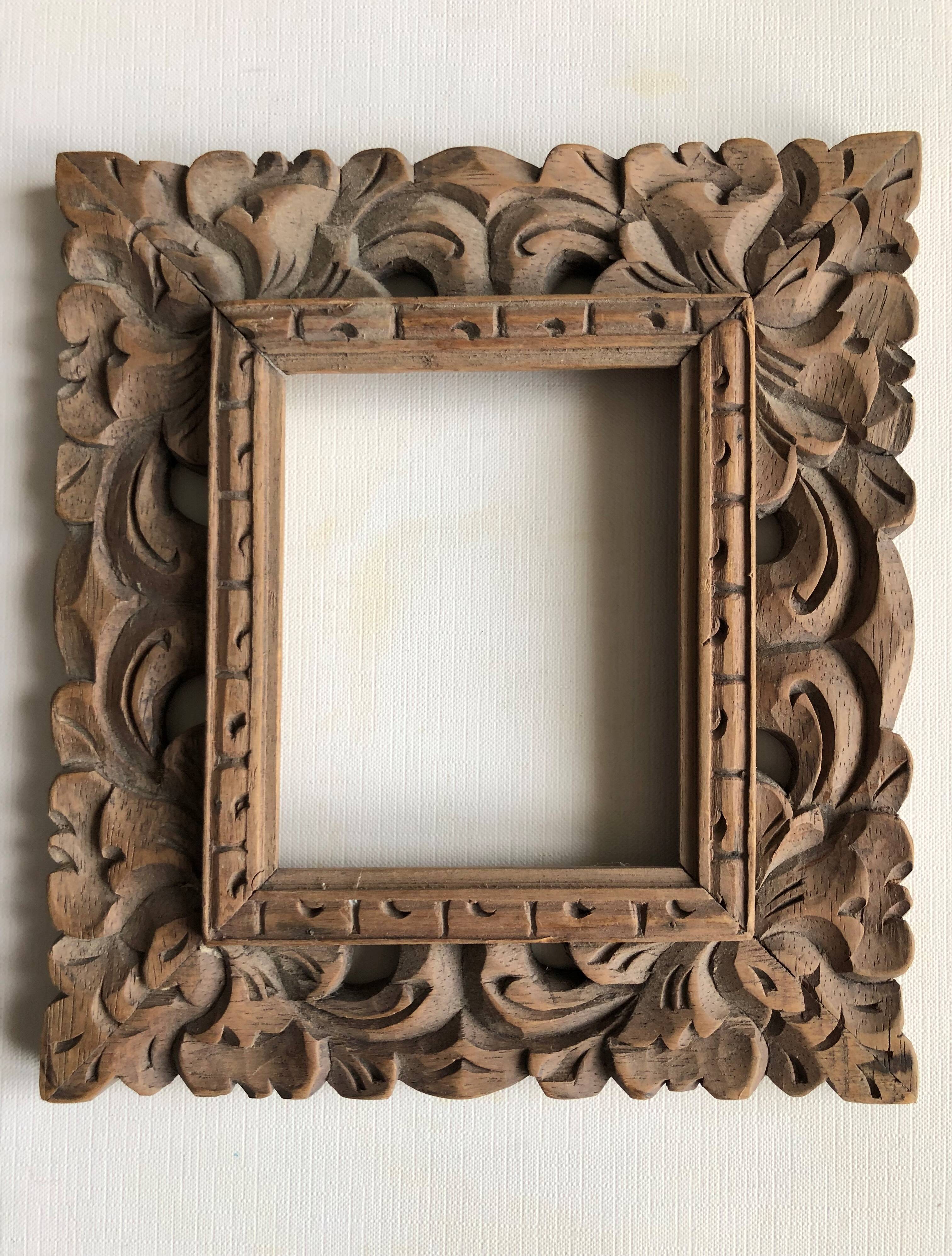 Carved wooden frame