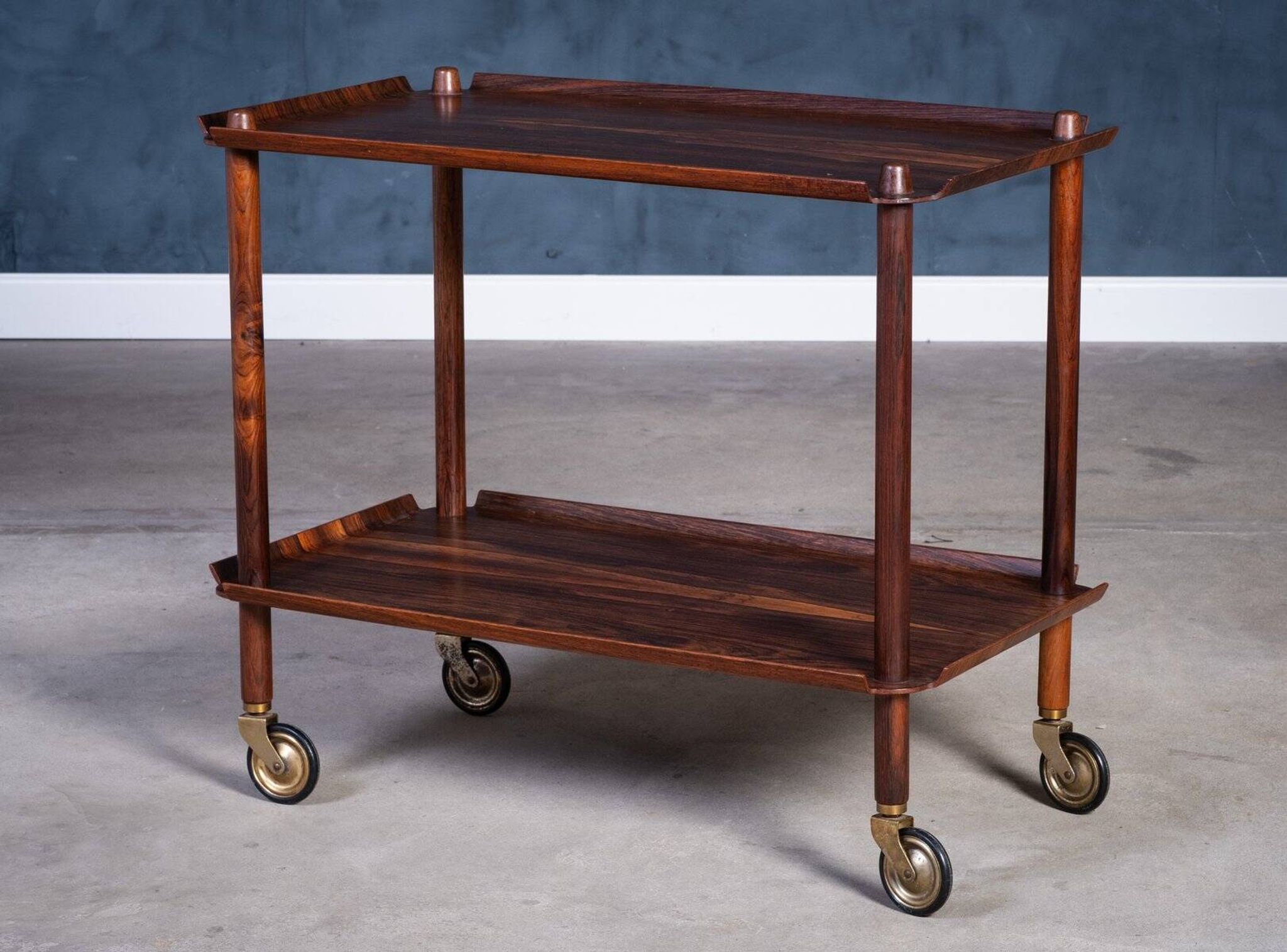 Vintage Bar Cart in Rosewood by Poul Hundevad, 1960s