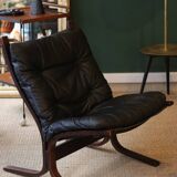 Fauteuil Siesta, Ingmar Relling, cuir noir