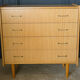 Light wood chest of drawers 4 drawers 1960 Spindle legs
