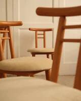 Italian chairs in wood and velvet