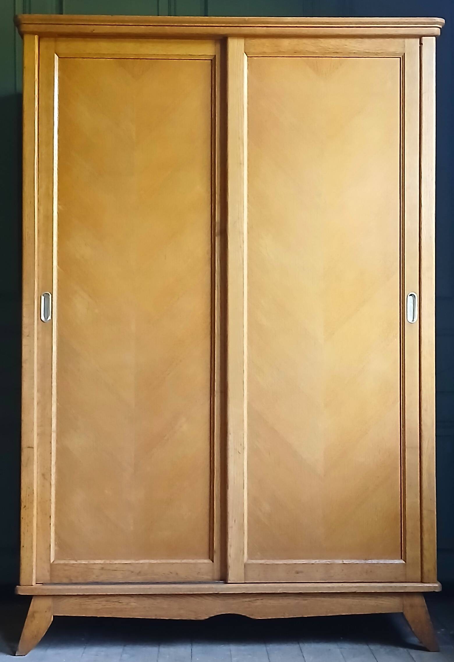 Parisian wardrobe with sliding doors. France around 1940.