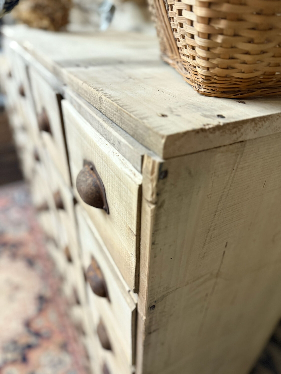 Magnificent wooden workshop cabinet.