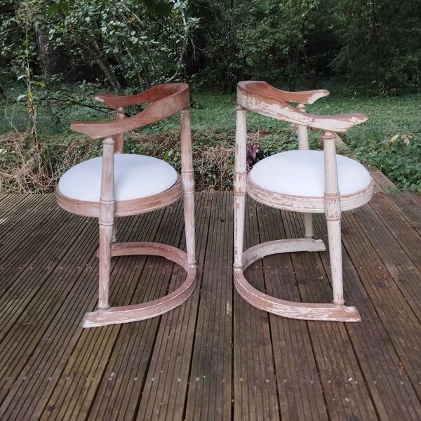 Paire de fauteuils tonneau anciens