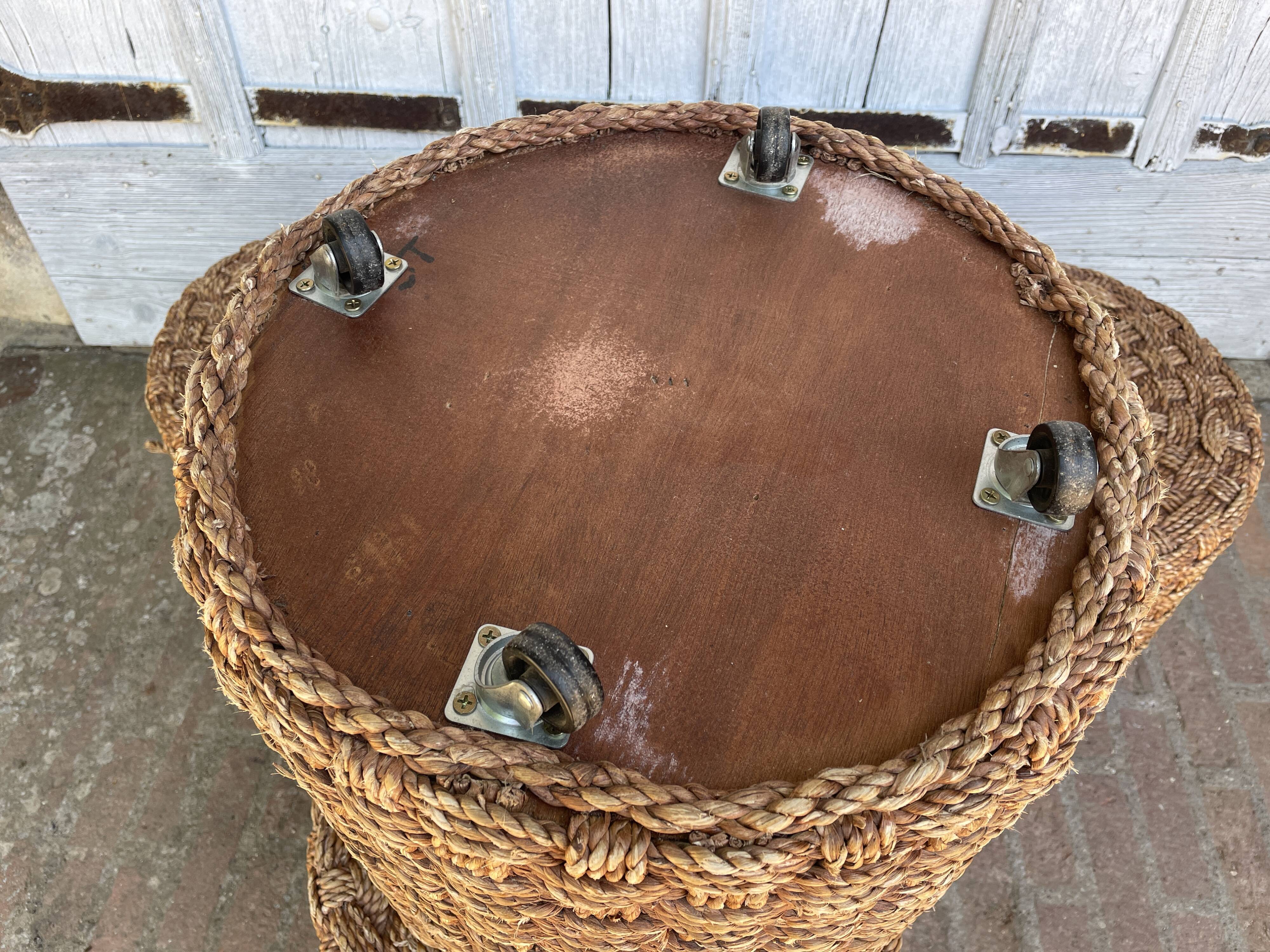 4 wooden stools and rope 1960
