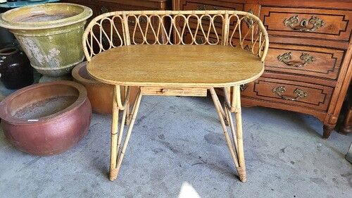 Rattan desk with 1 drawer ref JE