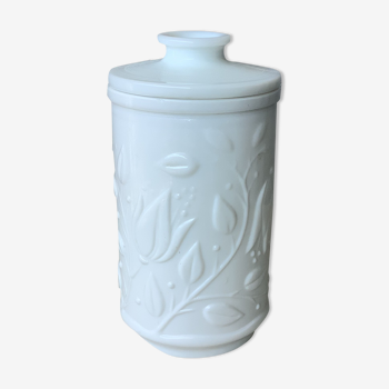 White opaline pharmacy jar