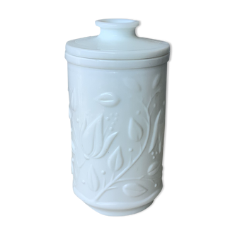 White opaline pharmacy jar