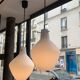 Paire de suspensions scandinave en opaline 1950