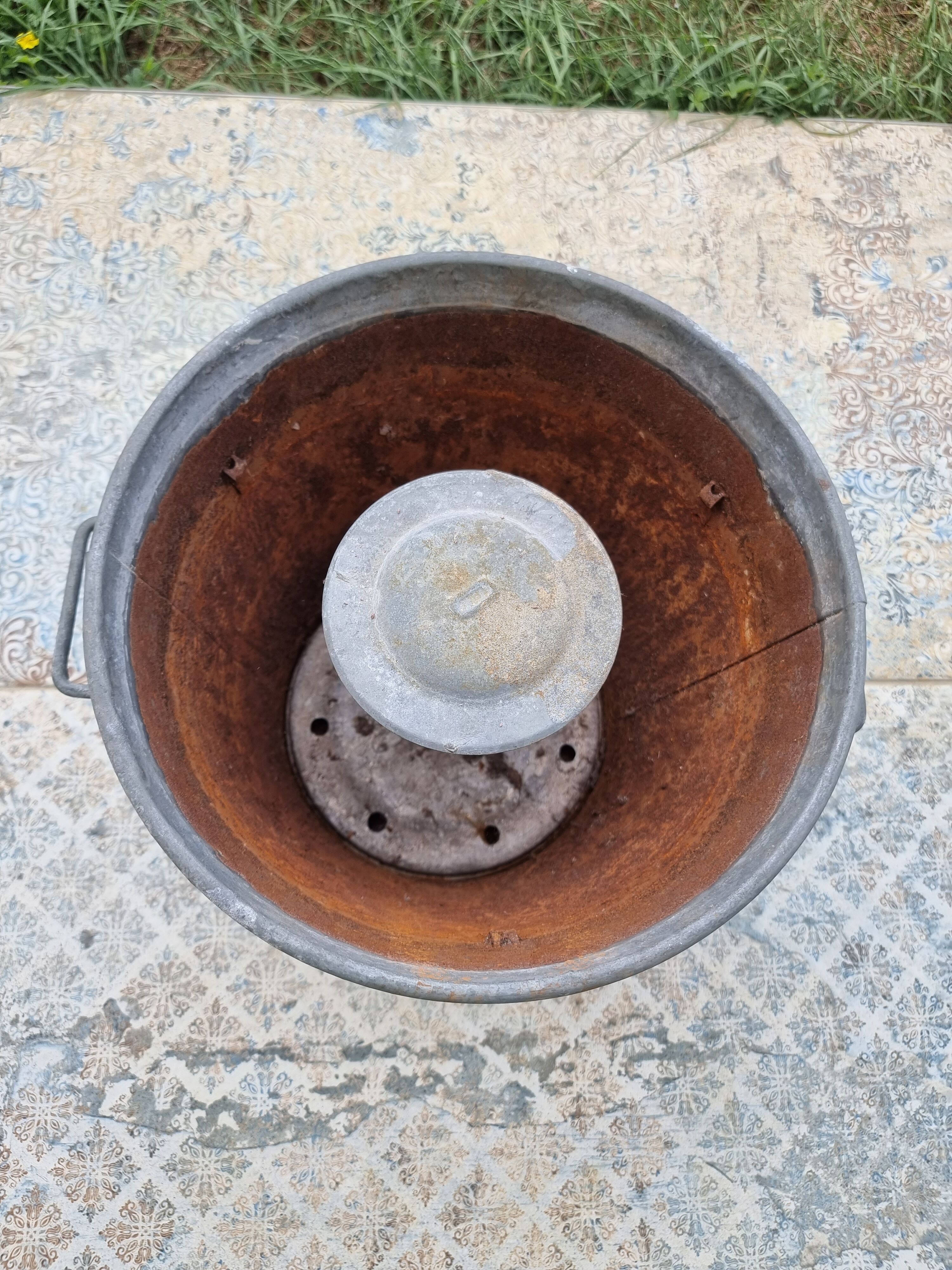 Old zinc washing machine