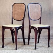 Pair of Viennese bistro chairs in curved wood early twentieth century
