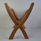 Vintage Mid-Century Wooden and Rattan Folding Magazine Rack, Czechoslovakia