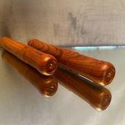 Pair of Havana cigar cases made of solid exotic wood