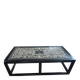 Lacquered wooden coffee table with a Scaglione marble top.