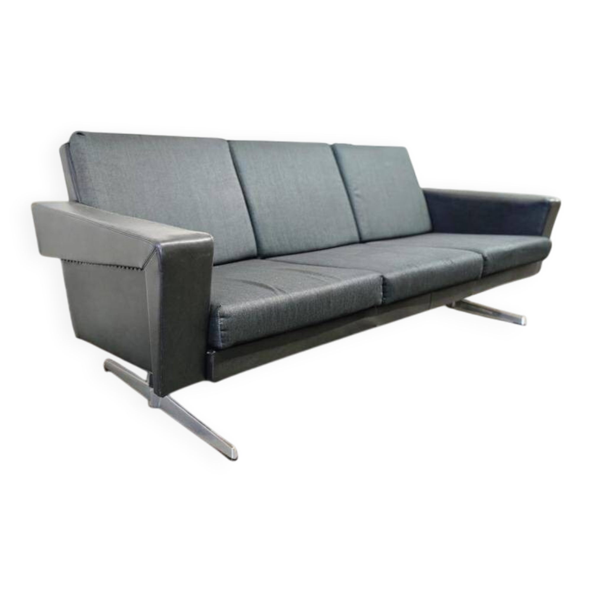 Vintage 70s armchair / sofa / couch with chrome frame