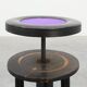 Black and purple adjustable velvet art deco piano stool, Belgium ca. 1910