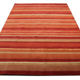 Hand woven traditional striped rug, wool red area rug- 200x290cm