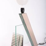 80s lamp in glass plates and mirrors, signed and numbered