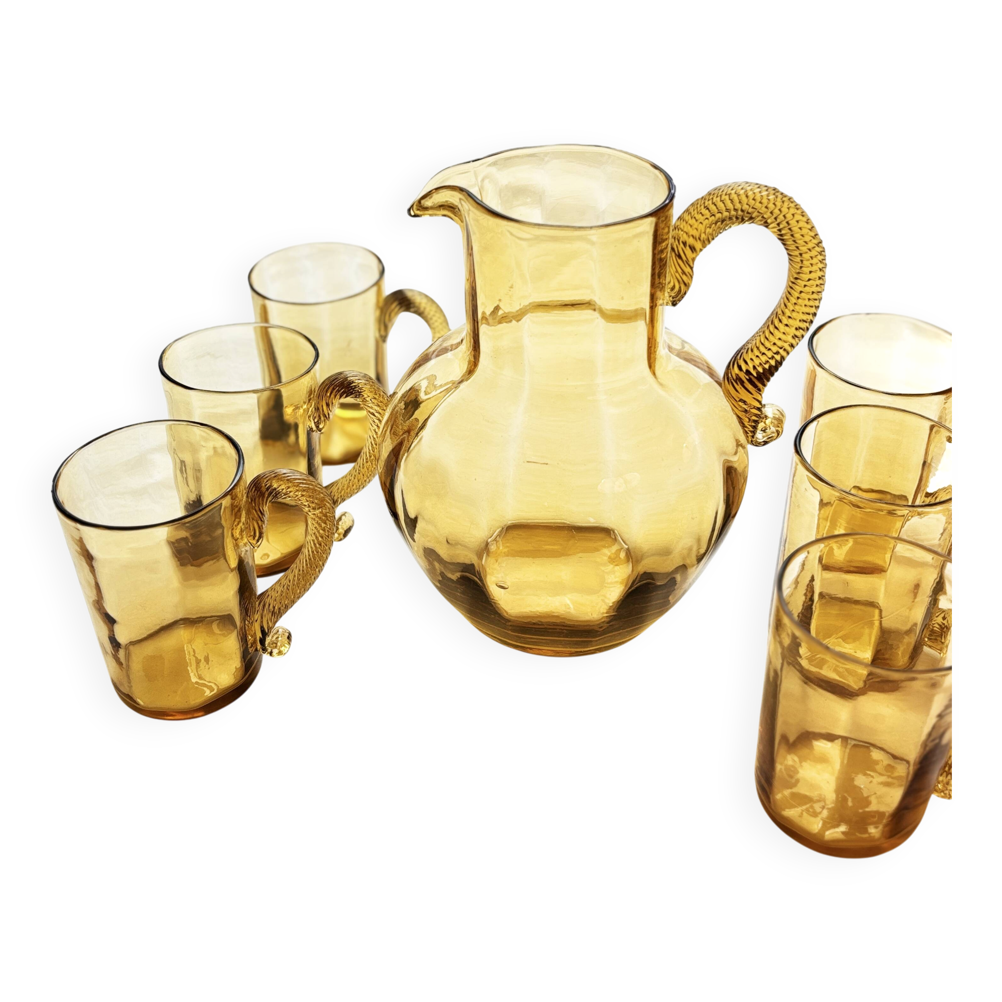 Service à orangeade, 1 cruche et 5 verres