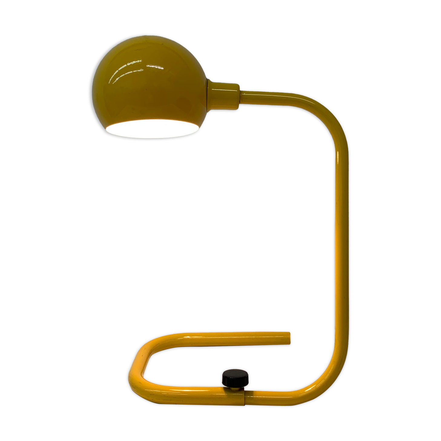 Mid-century design yellow tubular table lamp, 1970’s