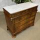 Napoleon III commode in walnut, fir and white marble from the 19th century.