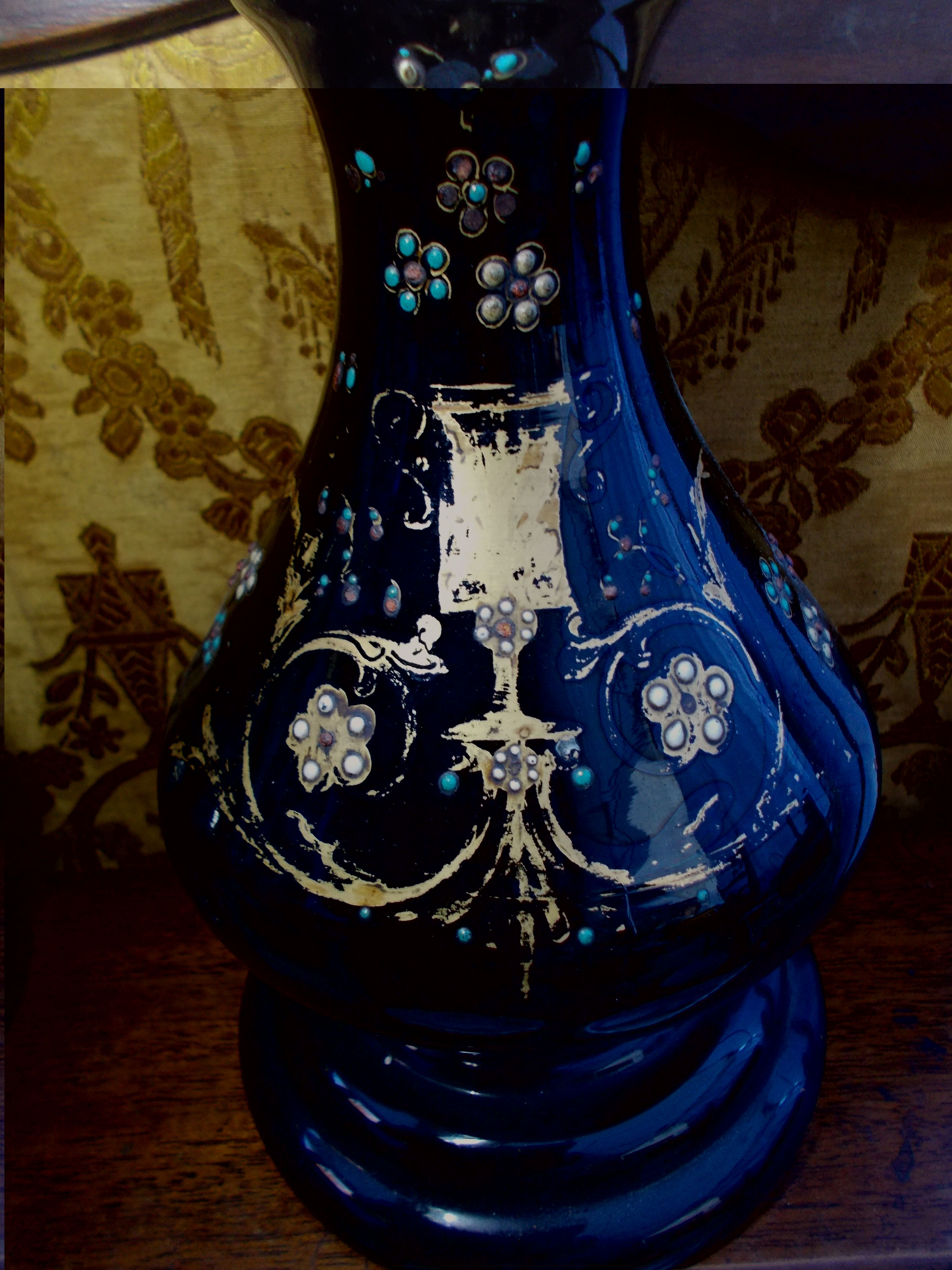 Paire de lampes pétrole en verre époque Napoleon III XIXème