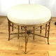 Napoleon III style ottoman in gilded metal with bamboo décor