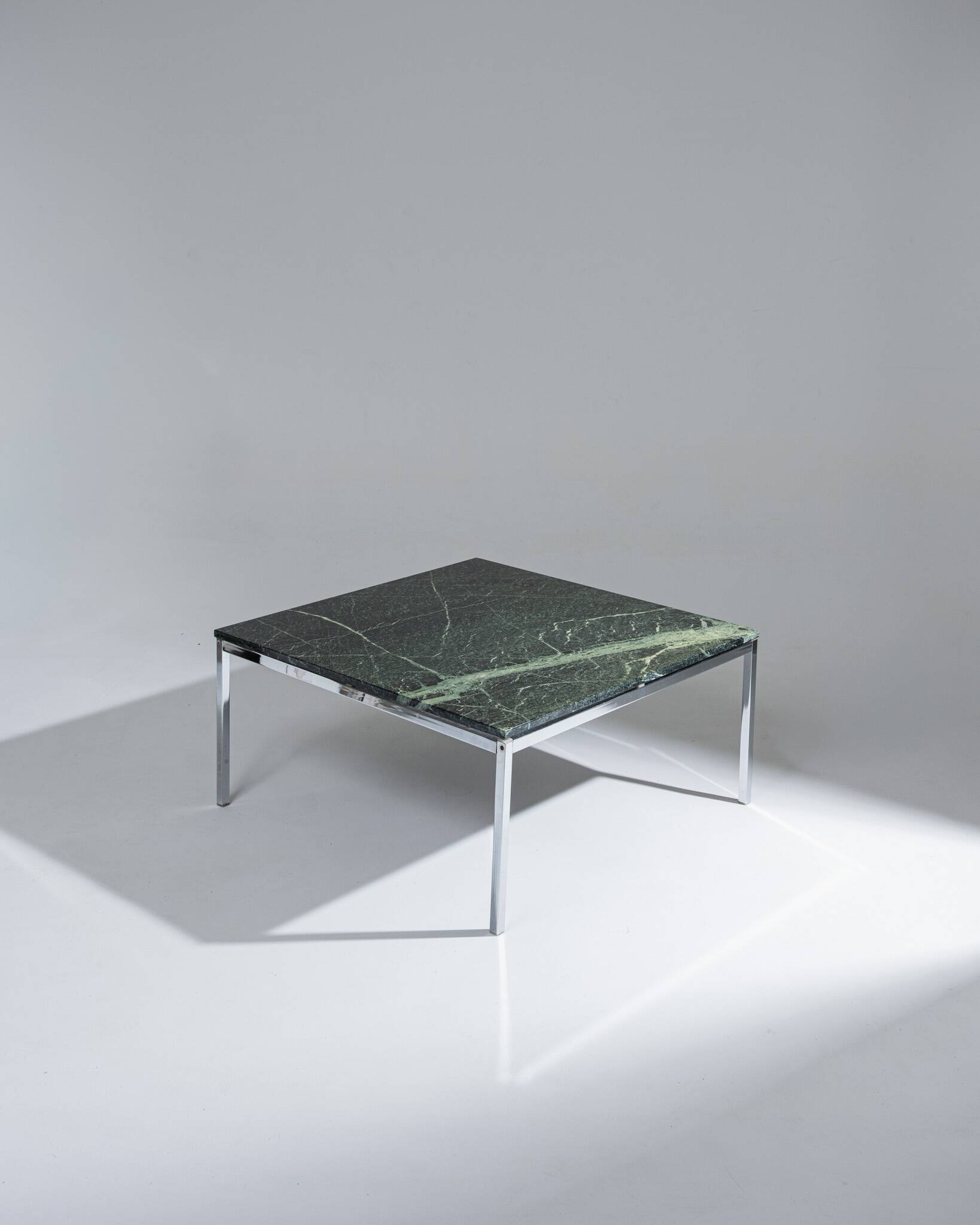 Square green marble coffee table, 1970s
