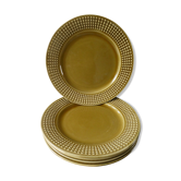 5 dessert plates Niderviller, in khaki ceramic, years 60