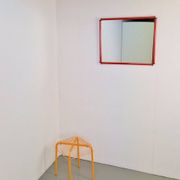 Italian Postmodern Red Frame Mirror, 1980s