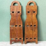 Brutalist oak shelving unit, 1950s