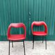 Paire de fauteuils Skaï rouge 1970