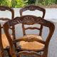 8 Louis XV solid wood straw shell chairs