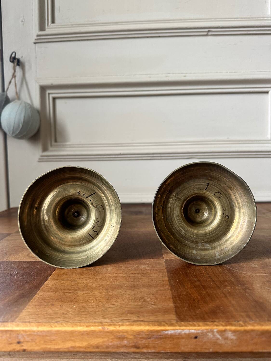 Pair of bronze candlesticks