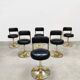 Vintage Swedish design brass low stools Borje Johanson