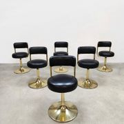 Vintage Swedish design brass low stools Borje Johanson