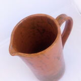 Brown and khaki green varnished earth pitcher